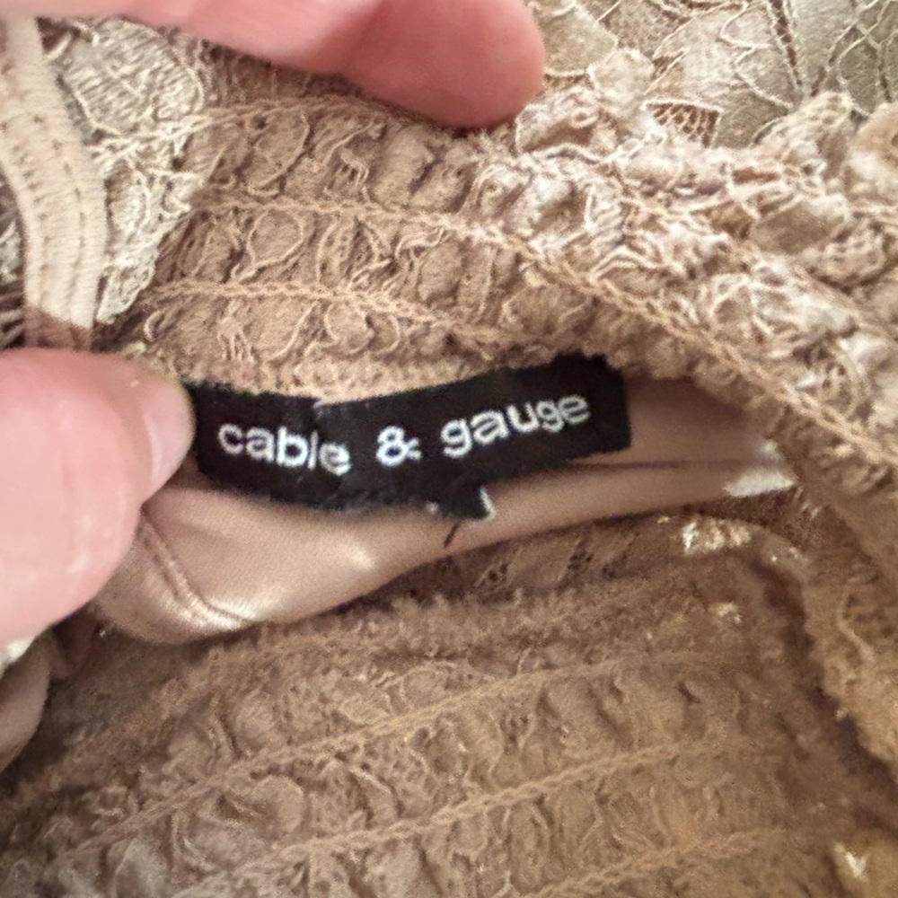 Cable & Gauge Lace Skirt in Tan - Picture 5 of 9